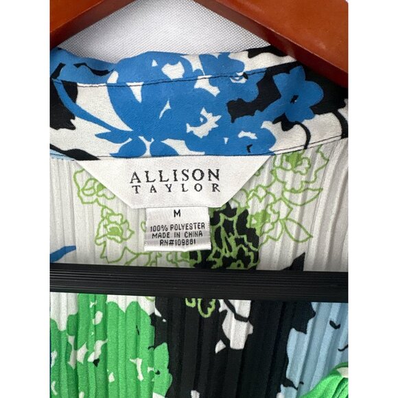 Women’s Allison Taylor Size Medium Multi Color Button Up Blouse - Picture 4 of 5